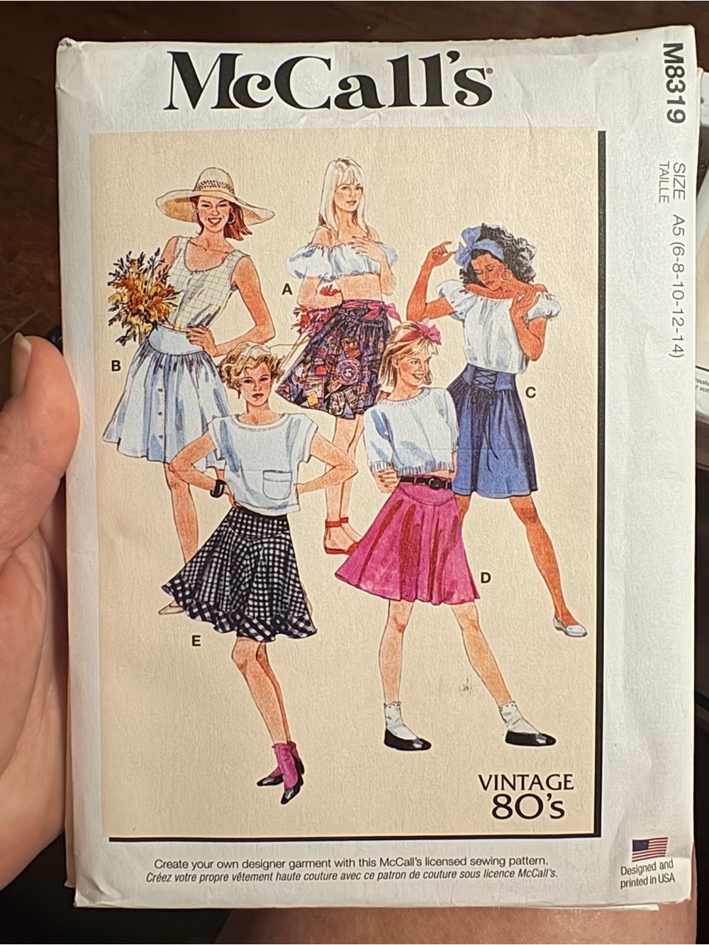 BN UNCUT MCCALLS 8319 A5 VINTAGE SEWING PATTERNS SKIRTS